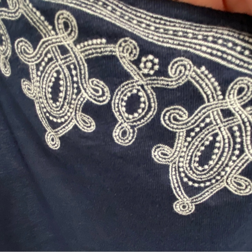 TOMMY BAHAMA / Lovelin One-Shoulder Linen Blend Dress Embroidery Detail Size L - Picture 7 of 12